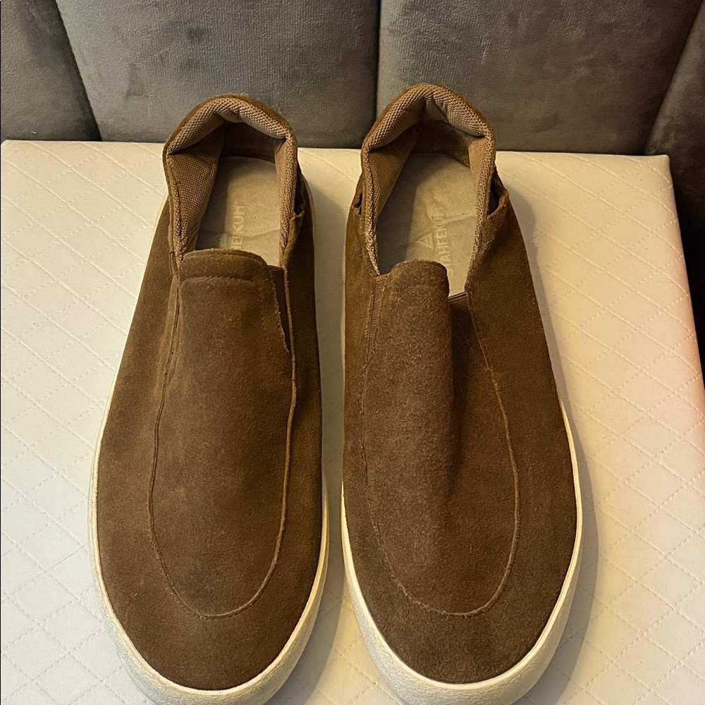 STAHEEKHUM men’s Brown Suede Slip-On Shoes